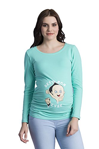 Best Mom Ever - Umstandsmode Umstandsshirt mit Motiv Sweatshirt Schwangerschaftsshirt für die Schwangerschaft, Langarm (Mint, Large) von M.M.C.