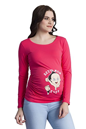 Best Mom Ever - Umstandsmode Umstandsshirt mit Motiv Sweatshirt Schwangerschaftsshirt für die Schwangerschaft, Langarm (Koralle, X-Large) von M.M.C.