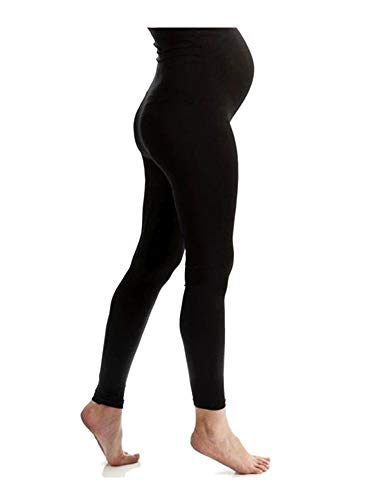 Komfortable Umstandsleggings für den Alltag und Sport Schwanger Damen Schwangerschafts-Leggings Umstandsmode (Schwarz, Medium) von M.M.C.