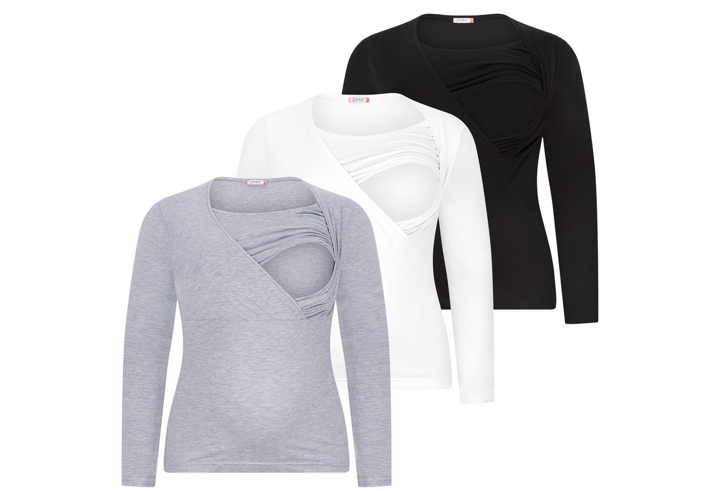 M.M.C. Stillshirt Langarm Umstandsshirt 3er Set Stillmode (3-tlg) Umstandsmode von M.M.C.