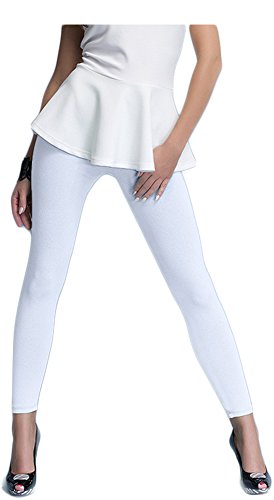 M.T.R. Damen Länge Blickdicht Leggings Cla (S, Weiß) von M.T.R.