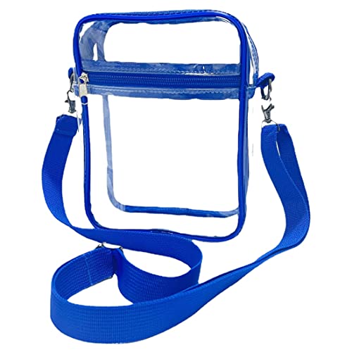 M.lemo925 Crossbody Puse Tasche für Frauen, Stadion-genehmigt, transparente Geldbörse, Tasche für Konzerte, Sportveranstaltungen, Festivals, Blau, Large von M.lemo925