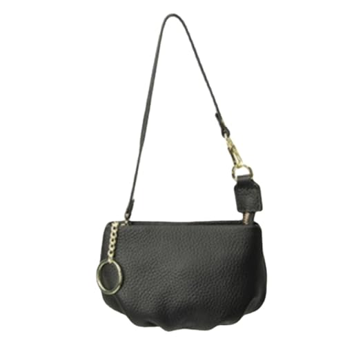 M.lemo925 Echtes Leder Handytasche für Frauen Crossbody Geldbörse Brieftasche Kleine Handtasche Handytasche, Schwarz, Münzgeldbörse von M.lemo925