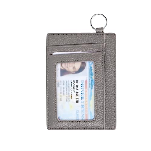 M.lemo925 Echtes Leder Schlüsselanhänger Geldbörse für Frauen Männer Kreditkarte Halten Geldbörse Slim Fronttasche Brieftasche, rosa (Glitter pink) von M.lemo925