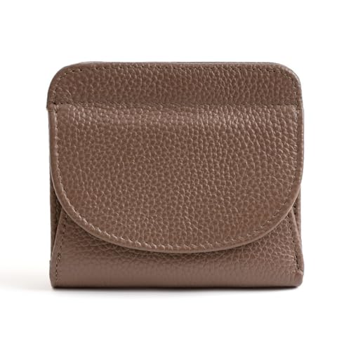 M.lemo925 Geldbörse aus Rindsleder, schmal, 8 Kreditkartenfächer, Unisex, klein, mit Geldscheinfächer und Münzfach, Braun von M.lemo925