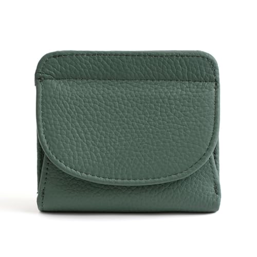 M.lemo925 Geldbörse aus Rindsleder, schmal, 8 Kreditkartenfächer, Unisex, klein, mit Geldscheinfächer und Münzfach, Grün von M.lemo925