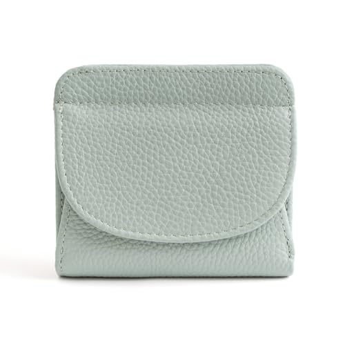 M.lemo925 Geldbörse aus Rindsleder, schmal, 8 Kreditkartenfächer, Unisex, klein, mit Geldscheinfächer und Münzfach, Lt Green von M.lemo925