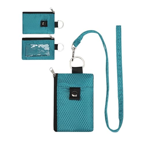 M.lemo925 Geldbörse mit doppeltem Reißverschluss für RFID-blockierend, Unisex, Nylon, klein, mit Kreditkartenfach von M.lemo925