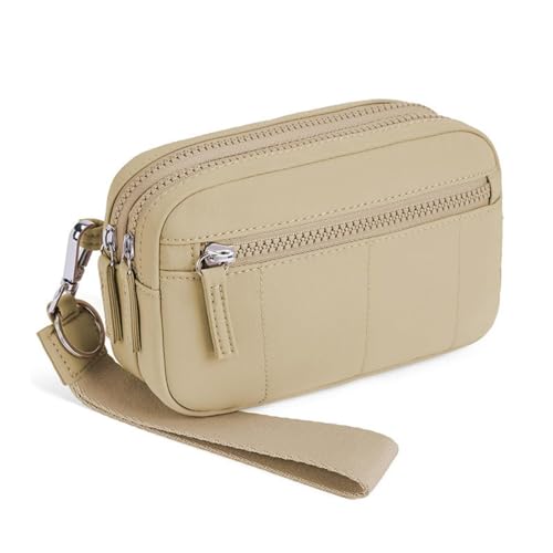 M.lemo925 Handgelenktasche für Damen, kleine Crossbody-Tasche mit RFID-blockierendem Kartenhalter, 4 Reißverschlusstaschen, Handy-Tasche, Kihaki von M.lemo925