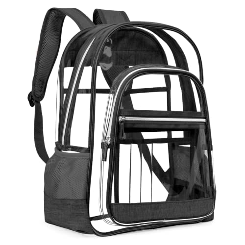 M.lemo925 Transparenter Rucksack, strapazierfähig, PVC, transparent, lässig, große Kapazität für Frauen, Arbeitssicherheit, Schwarz von M.lemo925