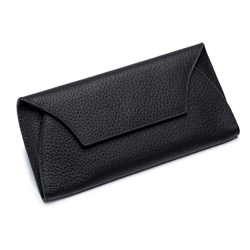 M.lemo925 Umschlag Brieftasche Geldbörse für Frauen Echtes Leder Kreditkartenhalter Schlanke Brieftasche Clutch Tasche, Schwarz von M.lemo925