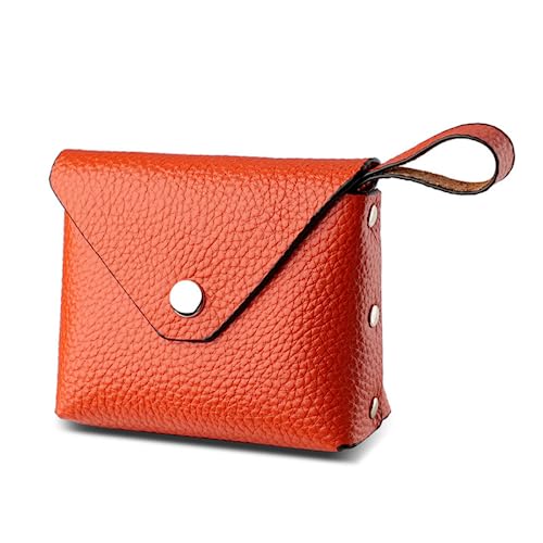 M.lemo925 Wristlet Geldbörse für Frauen Echtes Leder Handy Clutch Geldbörse Reißverschluss Münzbeutel Tasche, Orange/Abendrot im Zickzackmuster (Sunset Chevron) von M.lemo925