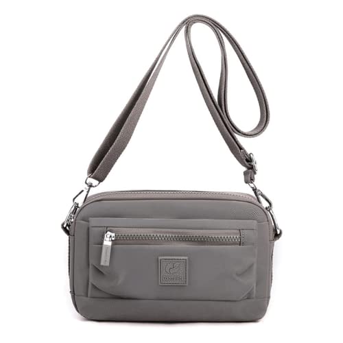 Nylon Crossbody Tasche für Damen Wasserabweisende Handytasche Kleine Handtasche, Schwarz von M.lemo925