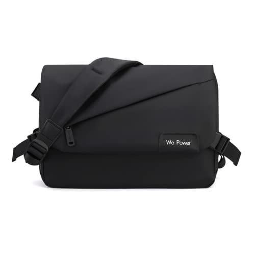 Nylon Messenger Bag für Herren Crossbody Bag Casual Große Kapazität Schultertasche Sling Business Tasche, Schwarz von M.lemo925