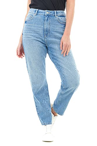 M17 Damen, Mid Blue Womens Ladies Denim Mom Jeans High Rise Comfy Casual Cotton Trouser Pants with Pockets (16 von M17
