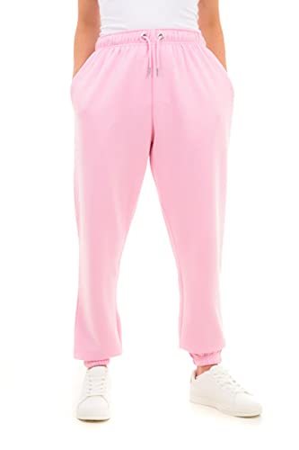 M17 Damen, Sweatpants Jogginghose, recycelt, übergroß, leger, mit Bündchen am Saum, elastische Yogahose, Workout-Trainingstaschen (S, Pink), Rose, S von M17