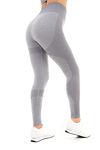 M17 Damen Ladies Marl Seamless Leggings, grau, L von M17