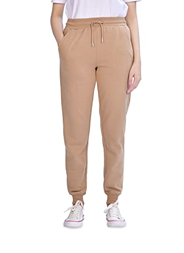 M17 Damen Women Ladies Recycled Girls Slim Leg Jogging Bottoms Sweatpants Pants Casual Joggers Trousers Tracksuit Lounge Yoga Gym Pockets, Toffee Brown, S von M17