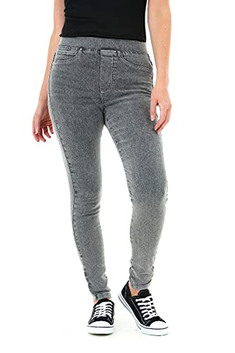 M17 Damen (10, Acid Bright Blue) Denim Jeans Jeggings Skinny Fit Classic Casual Hose mit Taschen, Säureschwarz, 36, von M17