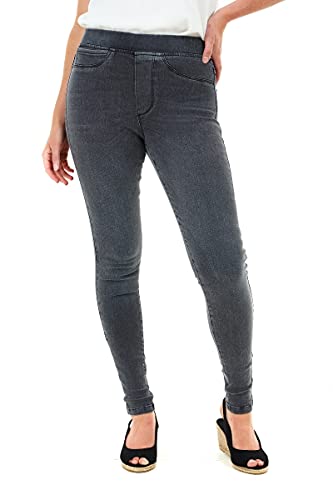 M17 Damen Denim Jeans Jeggings Skinny Fit Klassische Freizeit Baumwolle Hose mit Taschen, grau, 14 von M17