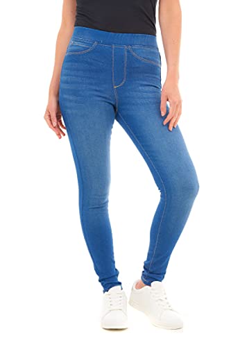 M17 Damen Denim Jeans Jeggings Skinny Fit Classic Casual Baumwolle Hose mit Taschen, leuchtendes Blau, 20 von M17