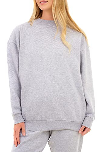 M17 Damen Womens Ladies Recycled Oversized Soft Cosy Casual Jumper (M, Grey) Recycling-Sweatshirt, Übergröße, weich, gemütlich, lässig, Pullover (M, grau), 38 von M17