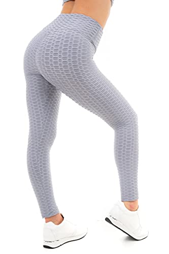 M17 Damen Womens Solid Honeycomb Waffle Leggings, Silber, S von M17