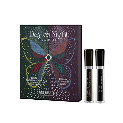 M2 BEAUTÉ Day & Night Beauty Set (Eyelash Activating Serum 4ml + Nano Mascara Nutrition Natural Growth 6ml) von M2 BEAUTÉ