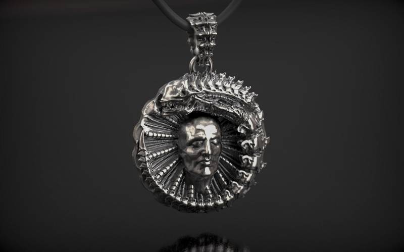 H.r. Giger Inspired, Alien Prometheus Pendant, Covenant, Style Xenomorph 3D Printed Jewellery von M2040
