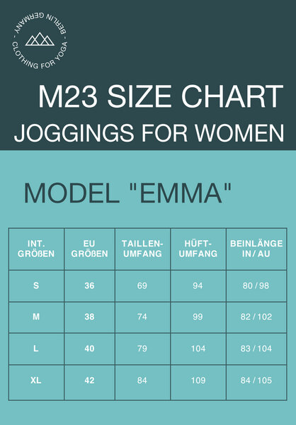 M23 Damen Jogginghose aus Bio-Baumwolle, Modell „Emma“ von M23