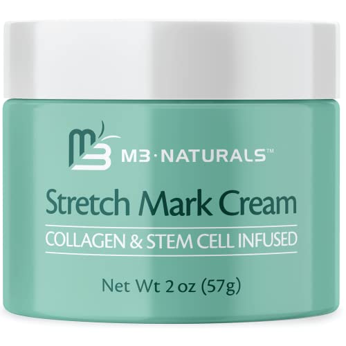 M3 Naturals Stretch Mark Cream - Collagen & Stem Cell Maternity Skincare Oil - Stretch Mark Prevention & Scar Remover Lotion - Green Tea Extract & Raspberry Ketones 2 oz von M3 Naturals
