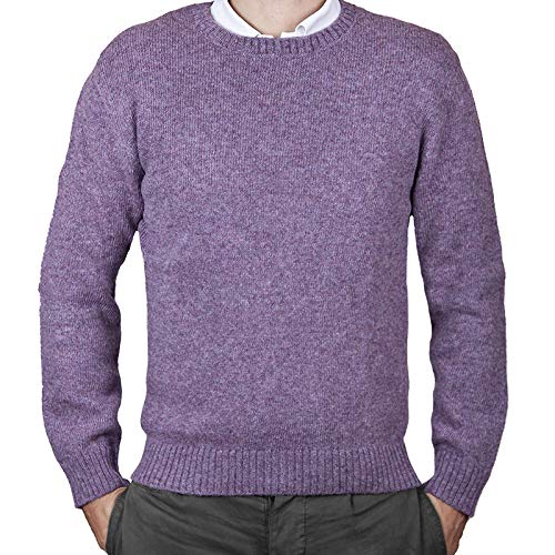 MA.AL.BI 1947 Shetland Pullover aus 100 % Wolle, hergestellt in Italien, Rosa, Large von MA.AL.BI 1947