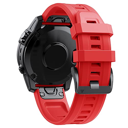 MAALYA 22 x 26 mm Schnellverschluss-Armbänder für Garmin Fenix 7 7X 6X 5X 5 Plus 3HR 935 Smart Watch, offizielle Schnalle, Silikon-Armband, 22mm Width, Achat von MAALYA