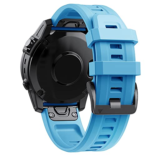 MAALYA 22 x 26 mm Schnellverschluss-Armbänder für Garmin Fenix 7 7X 6X 5X 5 Plus 3HR 935 Smart Watch, offizielle Schnalle, Silikon-Armband, 26 mm, Achat von MAALYA