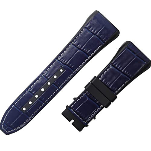 MAALYA Uhrenarmband für Franck Muller Serie, 28 mm, Nylon, Rindsleder, Silikon, Schwarz / Blau, 28mm no buckle, Achat von MAALYA