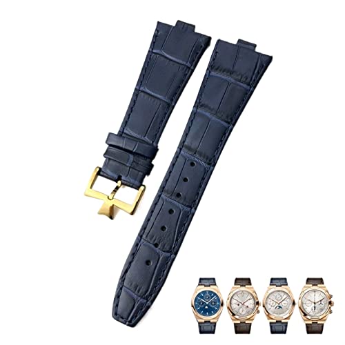 MAALYA Uhrenarmband für Vacheron Constantin Overseas Schwarz Blau Braun Bambusmaserung 25 mm echtes Leder konvexe Schnittstelle Uhrenarmband, Einheitsgröße, Achat von MAALYA