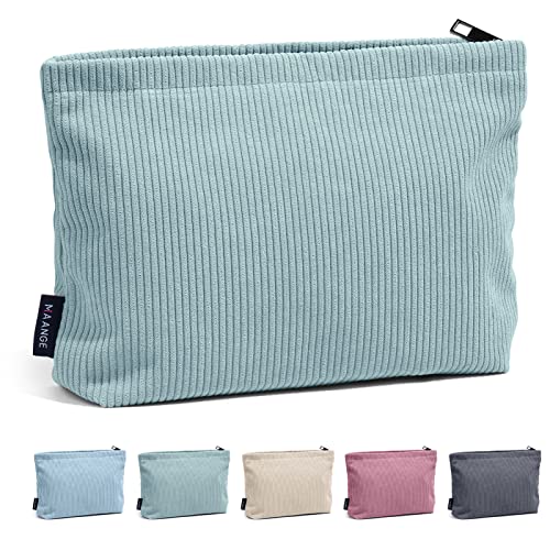 Kleine Kosmetiktasche für Frauen MAANGE Kleine Make up Tasche Tragbare Schminktasche Cord Vielseitige Reise Make up Tasche Zipper Pouch für Geldbörse (Grün) von MAANGE
