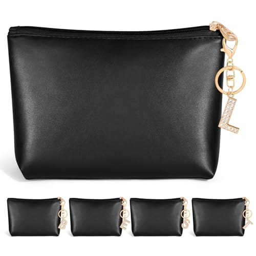 MAANGE A-Z Personalisierte Kosmetiktasche aus PU-Leder – Elegante Make-up Tasche mit Innentaschen Geburtstagsgeschenke für Frauen, Mütter & Brautjungfern (L) von MAANGE