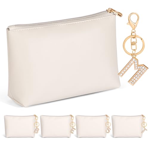 MAANGE A-Z Personalisierte Kosmetiktasche aus PU-Leder – Elegante Make-up Tasche mit Innentaschen Geburtstagsgeschenke für Frauen, Mütter & Brautjungfern (M) von MAANGE