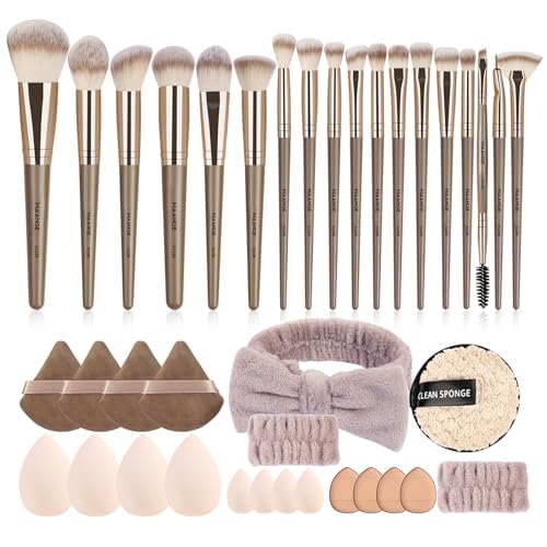 MAANGE Pinselset Makeup 38-teiliges Make-up-Pinsel-Set, Hochwertige Synthetische Schminkpinsel Set Für Foundation Puder Lidschatten Concealer Eyeshadow von MAANGE