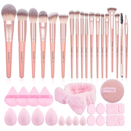 MAANGE Pinselset Makeup 38-teiliges Make-up-Pinsel-Set, Hochwertige Synthetische Schminkpinsel Set Für Foundation Puder Lidschatten Concealer Eyeshadow von MAANGE