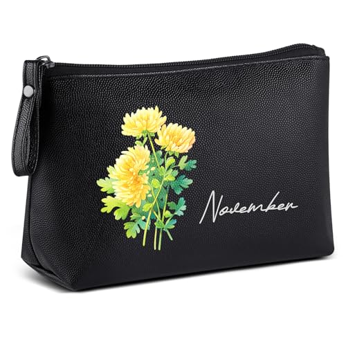MAANGE Kleine Kosmetiktasche Tragbare Reise Schminktasche wasserdichte PU Leder Make up Tasche mit Griff Niedliche Vielseitige Reißverschlusstasche für Frauen-November MAANGE Kleine Kosmetiktasche Tragbare Reise Schminktasche wasserdichte PU Leder Make up Tasche mit Griff Niedliche Vielseitige Reißverschlusstasche für Frauen-November von MAANGE