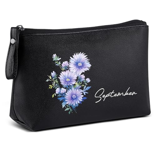 Kleine Make up Tasche MAANGE Kleine Kosmetiktasche Tragbare Reise Schminktasche wasserdichte PU Leder mit Griff Niedliche Vielseitige Reißverschlusstasche für Frauen-September Kleine Make up Tasche MAANGE Kleine Kosmetiktasche Tragbare Reise Schminktasche wasserdichte PU Leder mit Griff Niedliche Vielseitige Reißverschlusstasche für Frauen-September von MAANGE