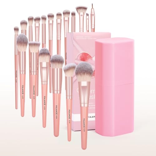 Make Up Pinsel MAANGE Professionelles 18 Pcs Pinselset Makeup, Kosmetikpinsel Foundation Gesicht, Augen, Lippen Pinsel Lidschatten Schminkpinsel Set with schwarze Geschenkbox von MAANGE