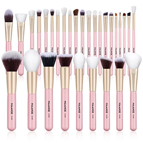 Pinselset Makeup, MAANGE 30 Pcs Professionelle Make up Pinsel Set Premium Synthetische Gesicht Kabuki Make Up Pinsel Stiftung Erröten Pulver Lidschatten Schminkpinsel von MAANGE