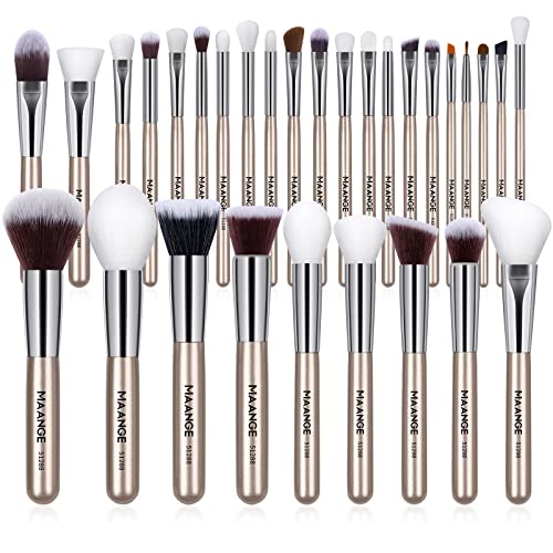 Pinselset Makeup, MAANGE 30 Pcs Professionelle Make up Pinsel Set Premium Synthetische Gesicht Kabuki Make Up Pinsel Stiftung Erröten Pulver Lidschatten Schminkpinsel von MAANGE