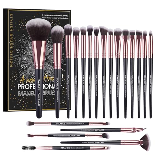 Pinselset Makeup 20 Pcs Professionelles Make up Pinsel Set Lidschatten Rouge Makeup Pinsel Reise Kabuki Gesichtspuder Augen Schminkpinsel Kosmetikpinsel Set Mit Geschenkbox von MAANGE