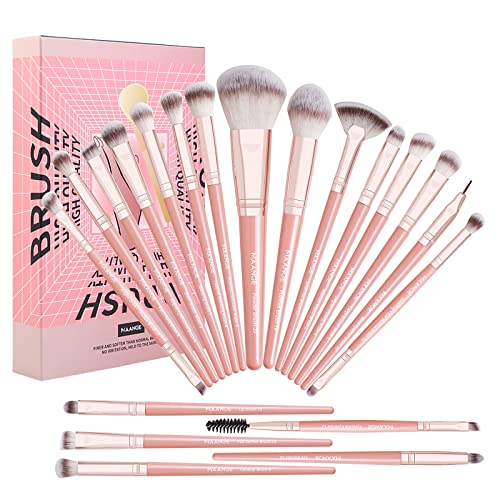 Pinselset Makeup 20-teiliges Professionelles Make Up Pinsel Set Foundation Lidschatten Rouge Schminkpinsel Reise Kabuki Misch-Concealer Gesichtspuder Augen Pinselset Mit Geschenkbox (Rosa) von MAANGE