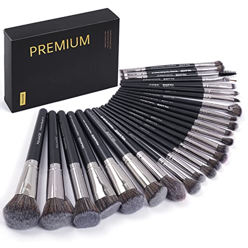 Make Up Pinsel Set MAANGE Professionelles 25 Pcs Pinselset makeup, Kosmetikpinsel Foundation Gesicht, Augen, Lippen pinsel Lidschatten pinsel Schminkpinsel Set with schwarze Geschenkbox von MAANGE