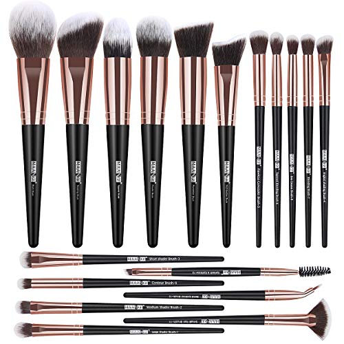 Pinselset Makeup MAANGE Schminkpinsel Set 18 stück Professionelle Make up Pinsel Set Premium Synthetic Foundation Lidschatten Blush Kosmetikpinsel Set von MAANGE